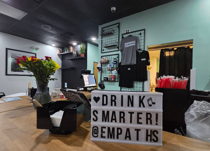 Drink Smarter sign at the counter